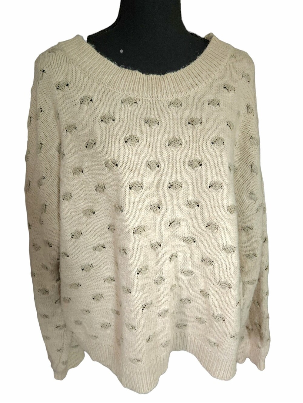 AMS Pure Wool Blend Boxy Knit Boutique Sweater Sz 10